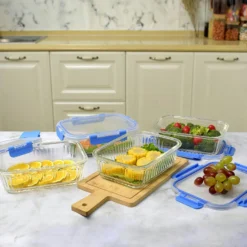 PIE LOCK | Glas Frischhaltedosen Set 10 Tlg | Vorratsdosen | Bento-Box | Aufschnittdose | Brotbox | Brotdose | Wurstdose | Mikrowellendose | Meal Prep -Küchenausstattung Verkauf 093f2ce3 a880 4ef0 b973 3cba9908ddbb