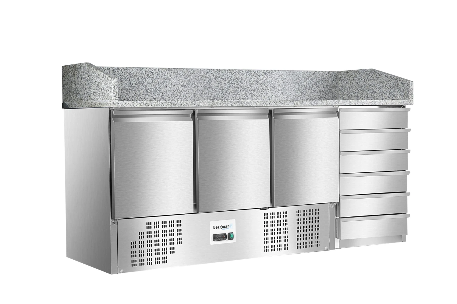 BERGMAN 800 Pizzakühlt. 3-Türen&6 Ungekühl. Schubladen-400l 1 BERGMAN 800 Pizzakühlt. 3-Türen&6 Ungekühl. Schubladen-400l
