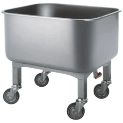80 Liter Edelstahl Vielzweckbecken Rollbar Ablasshahn Mischwanne