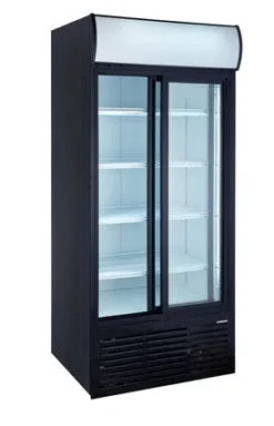 GastroHero Getränkekühlschrank PROFI 783 Slim Mit Schiebetüren Schwarz